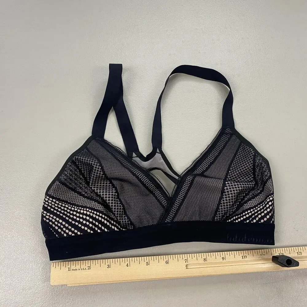 Lululemon Awake to Lace Sports Bra 32B Black Barely Mesh Racerback Wireless Yoga